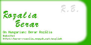 rozalia berar business card